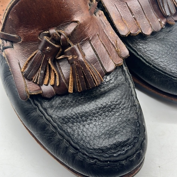 Allen Edmunds Nashua Black Brown tassel Leather loafers Sz 8.5. BLO2179B main image 9